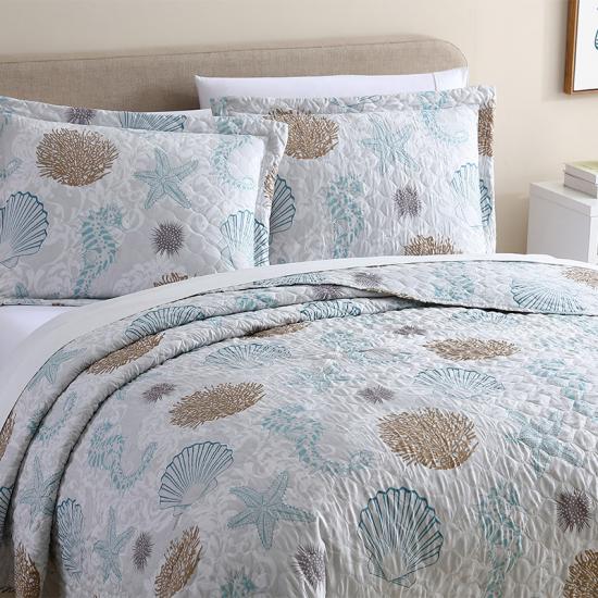 cxmicrotex luxe zeeschelp voorgewassen spreien en dekbedset