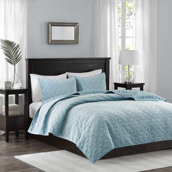 mirotex Diamond gewatteerde blauwe sprei stevige bedovertrekken