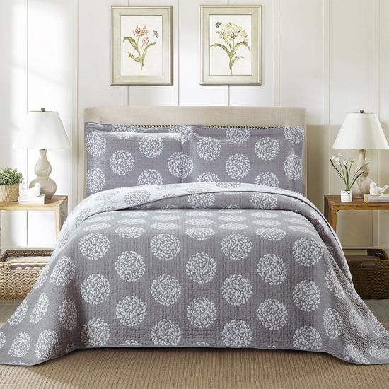 cxmicrotex Full Queen grijs jacquard beddengoed set