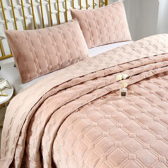 Roze gewatteerde dekbedovertrekken Ultrazachte fleece dekbedset